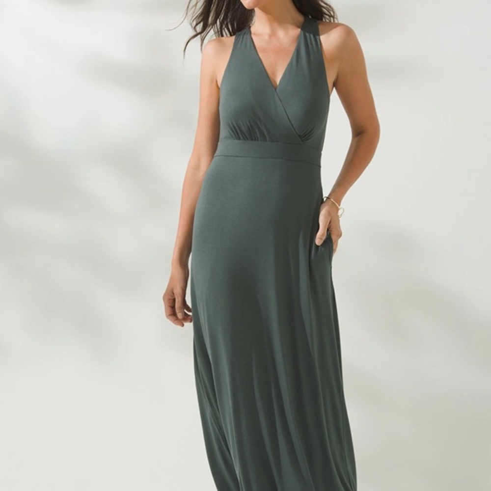 NWOT Soma Wknd Soft Jersey Halter Maxi Bra Dress Sz L